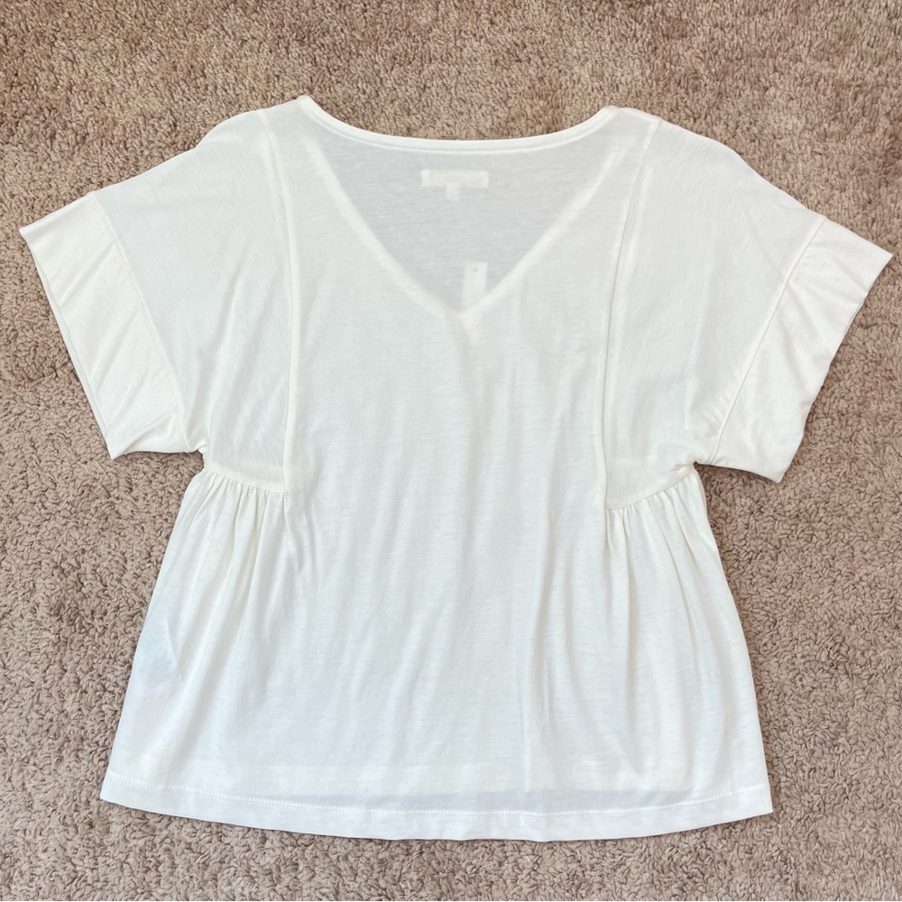 Madewell Supima Cotton Flutter-Sleeve Tee Shirt Top in Lighthouse Size XS NEW - Picture 9 of 13